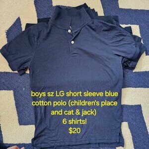 Boy Uniforms - Short Sleeve Polo, Navy Blue Sz Large